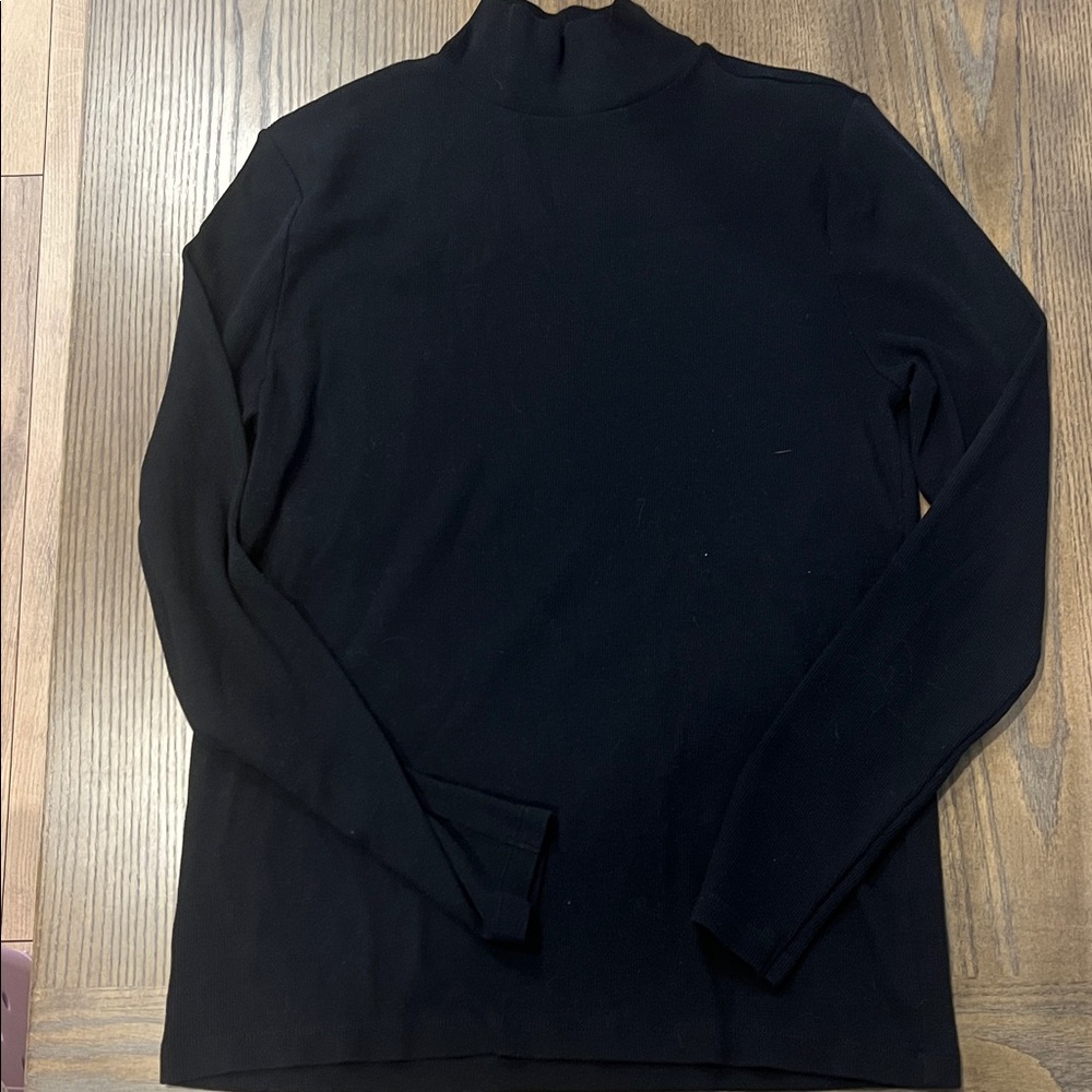 LOFT Women's Black Turtleneck Top